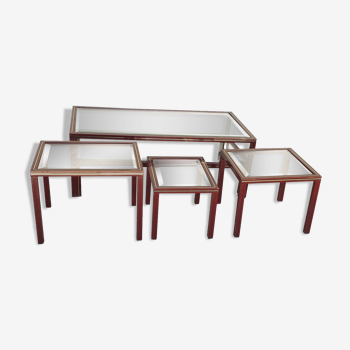 Coffee table set and 3 pull out tables Pierre Vandel