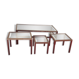Ensemble table basse et 3 tables gigognes Pierre Vandel