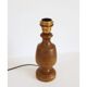 Vintage wooden foot lamp and printed oval lampshade