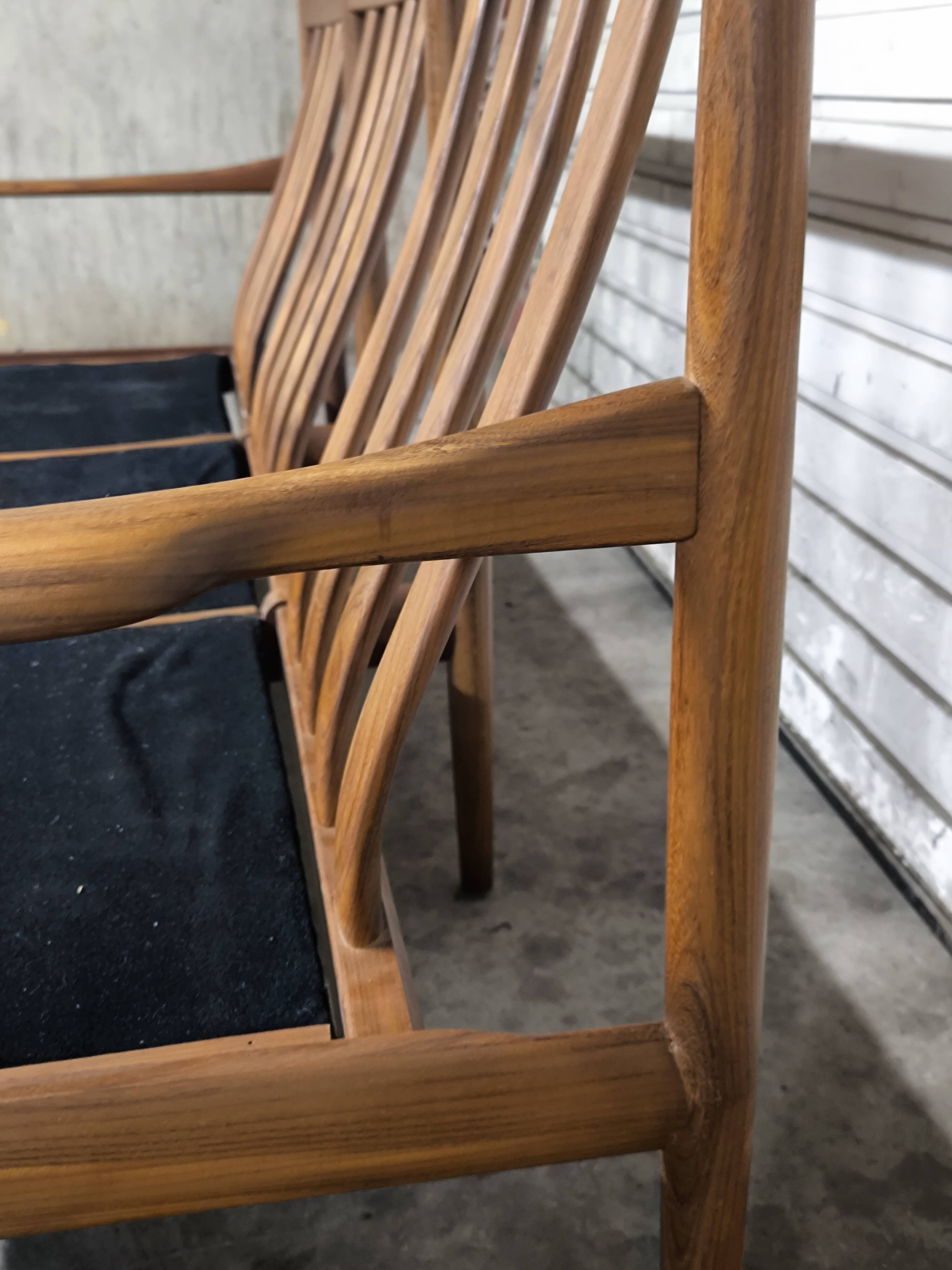 Vintage Scandinavian teak sofa bench from the 1960s.