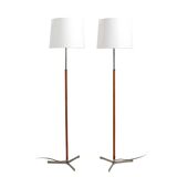 Leather and Steel "Monolith" Floor Lamps by Jo Hammerborg