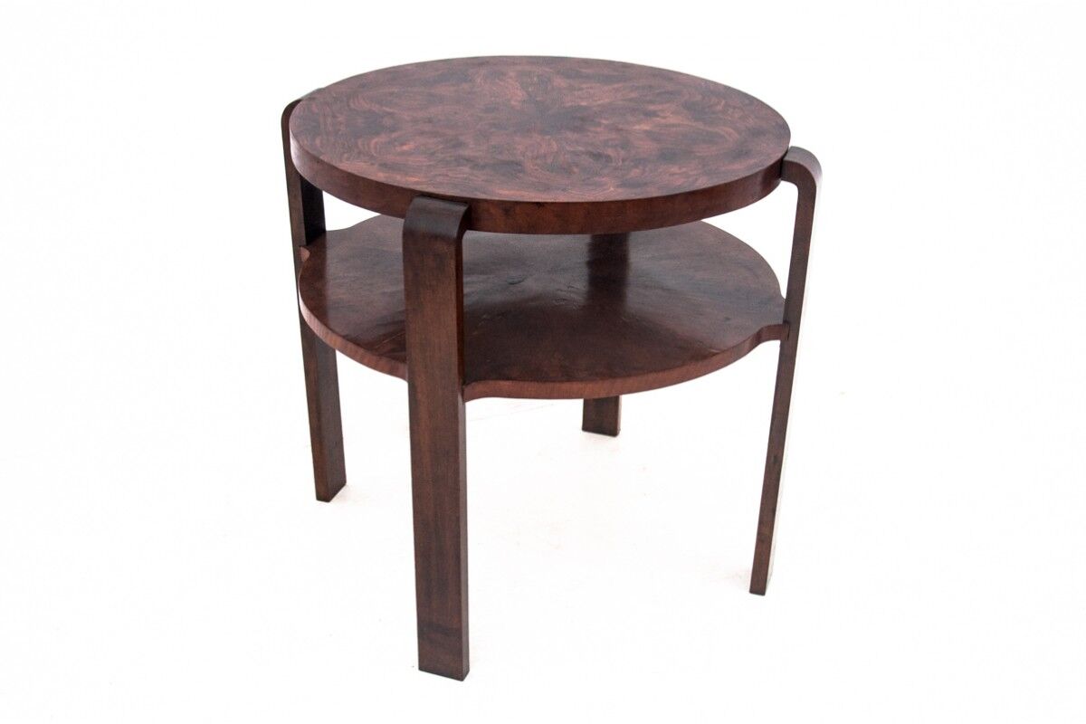 Round art deco coffee table, Czechoslovakia, 1950s