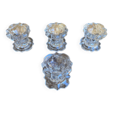 Set of 4 vintage conical moulded glass candle holders sully