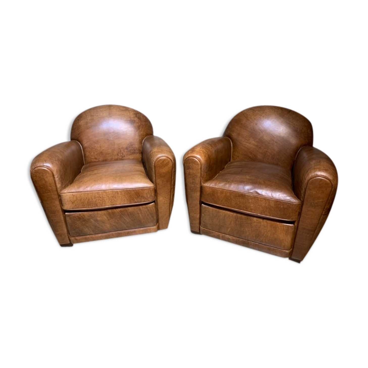 Pair of club armchairs