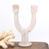Moroccan candle holder in carved stone, 1970s