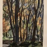 Jean Jacques GRUNENWALD (1911 - 1982) - Gouache - Forest Landscape