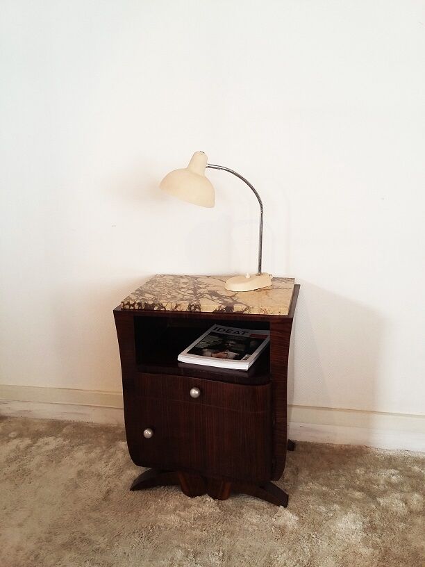 Bedside table in macassar ebony