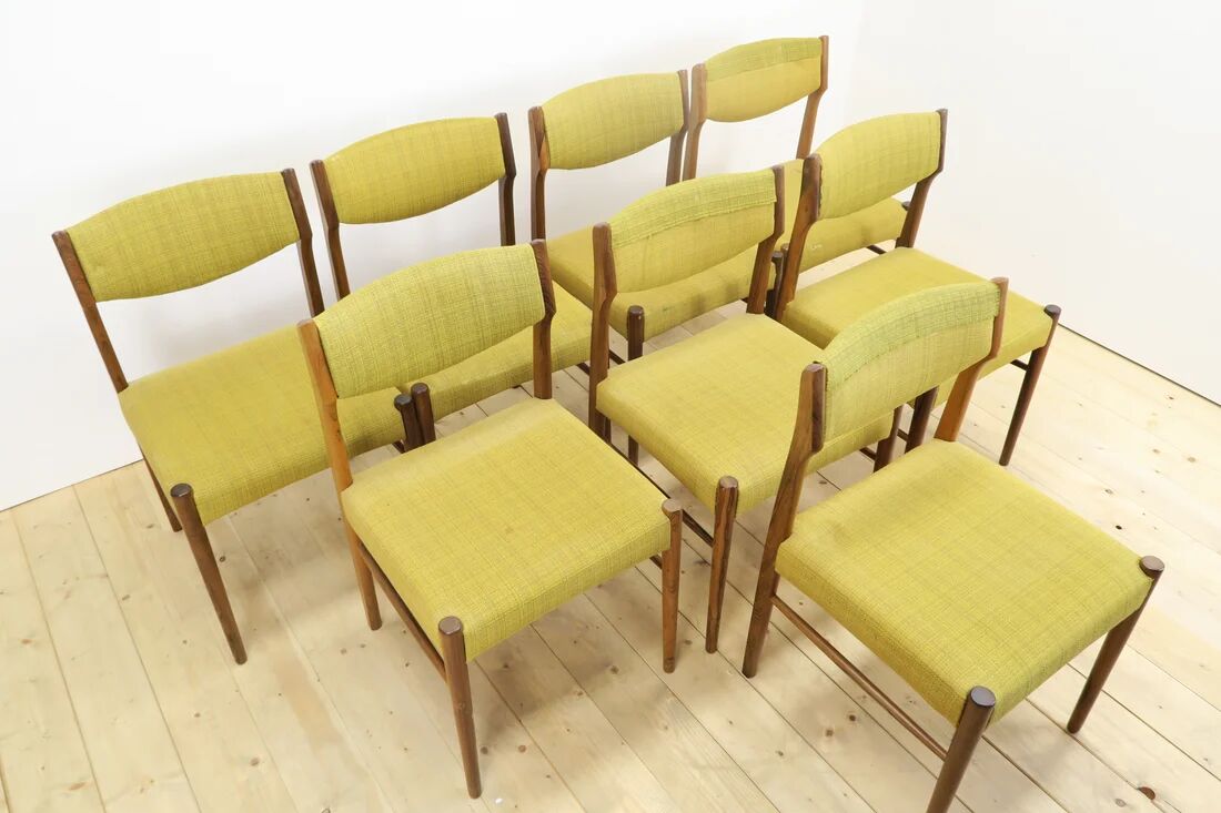 Ensemble de 8 chaises en palissandre, années 1960