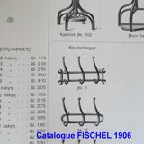 1890 Fischel, Bentwood blond 3-peg wall-mounted coat and hat rack