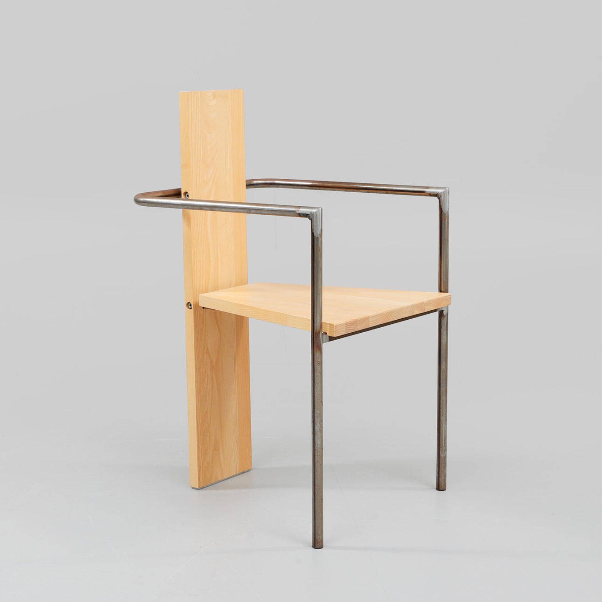 Chaise en bois et béton Jonas Bohlin, Suède, 1981