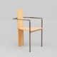 Chaise en bois et béton Jonas Bohlin, Suède, 1981