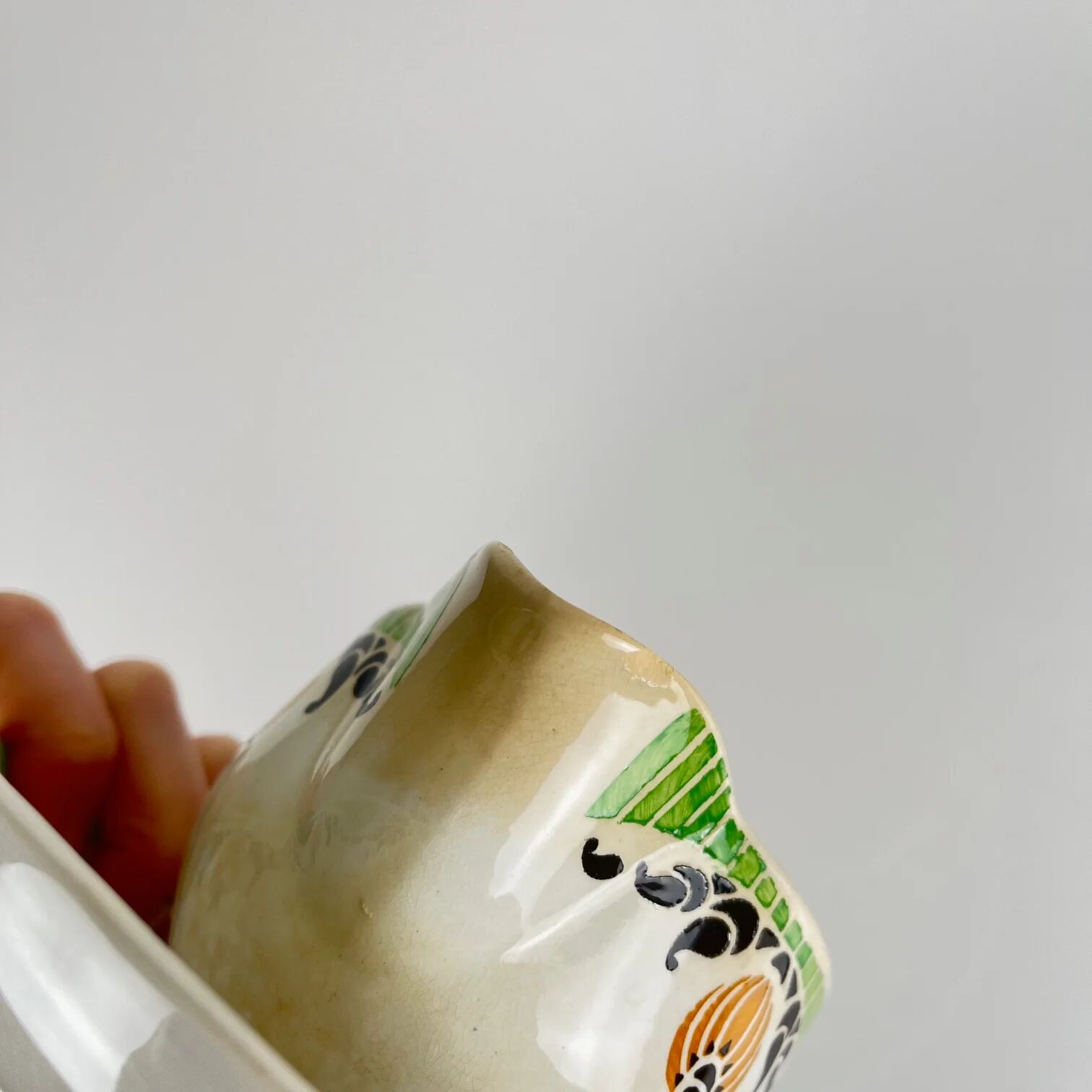 Sarreguemines "Maroussia" gravy boat, early 20th century