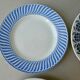 6 flat plates, blue décor, 23 cm