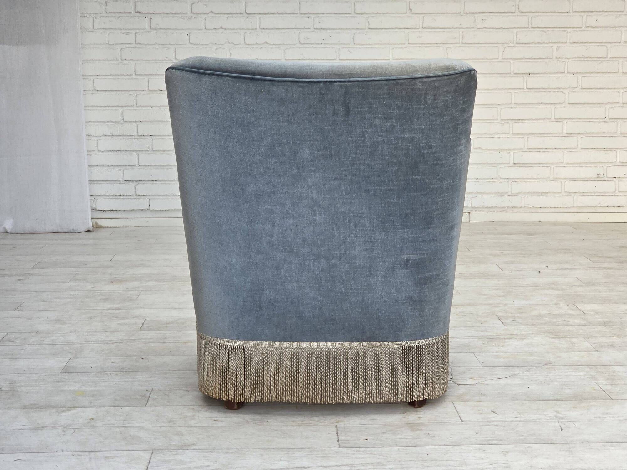 1970s, Danish armchair, furniture velour, beech wood.