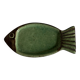 Céramique poisson Dieulefit, en terre vernissée verte