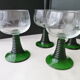 Set de 4 verres à vin d'Alsace Décor gravé Jambe balustre