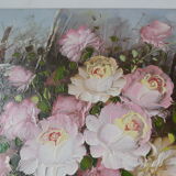 Tableau huile bouquet de fleurs