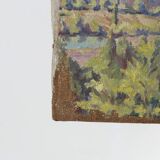 Georges Duvillier landscape "Between town and countryside" oil on canvas signed