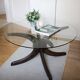 Table basse en verre et en bois