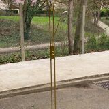 Vintage Italian design gold halogen floor lamp with double spotlight dome.