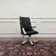Large Classic English White Chesterfield Office Chair