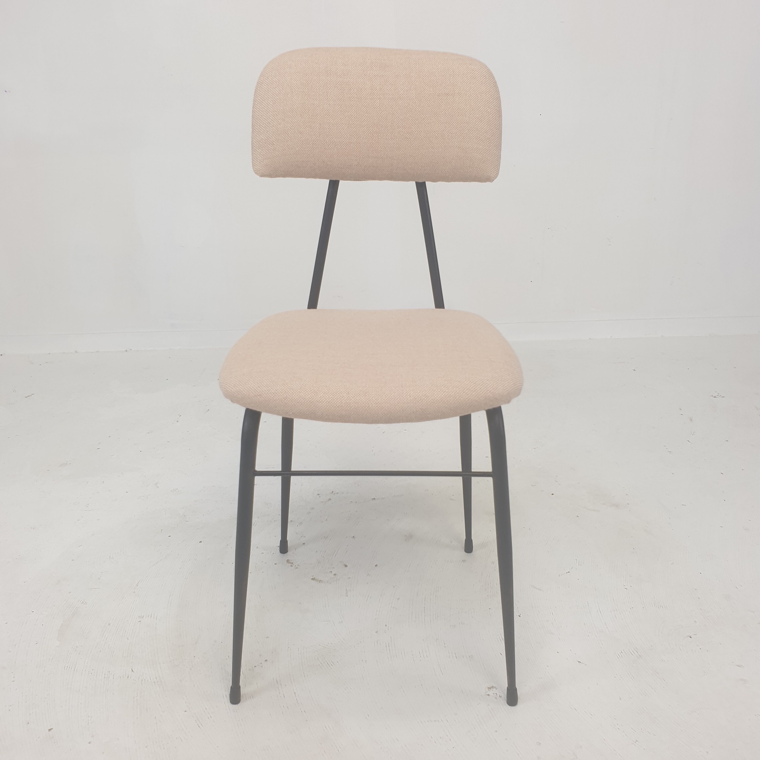 Set of 4 Italian Metal Dining Chairs, 1960's