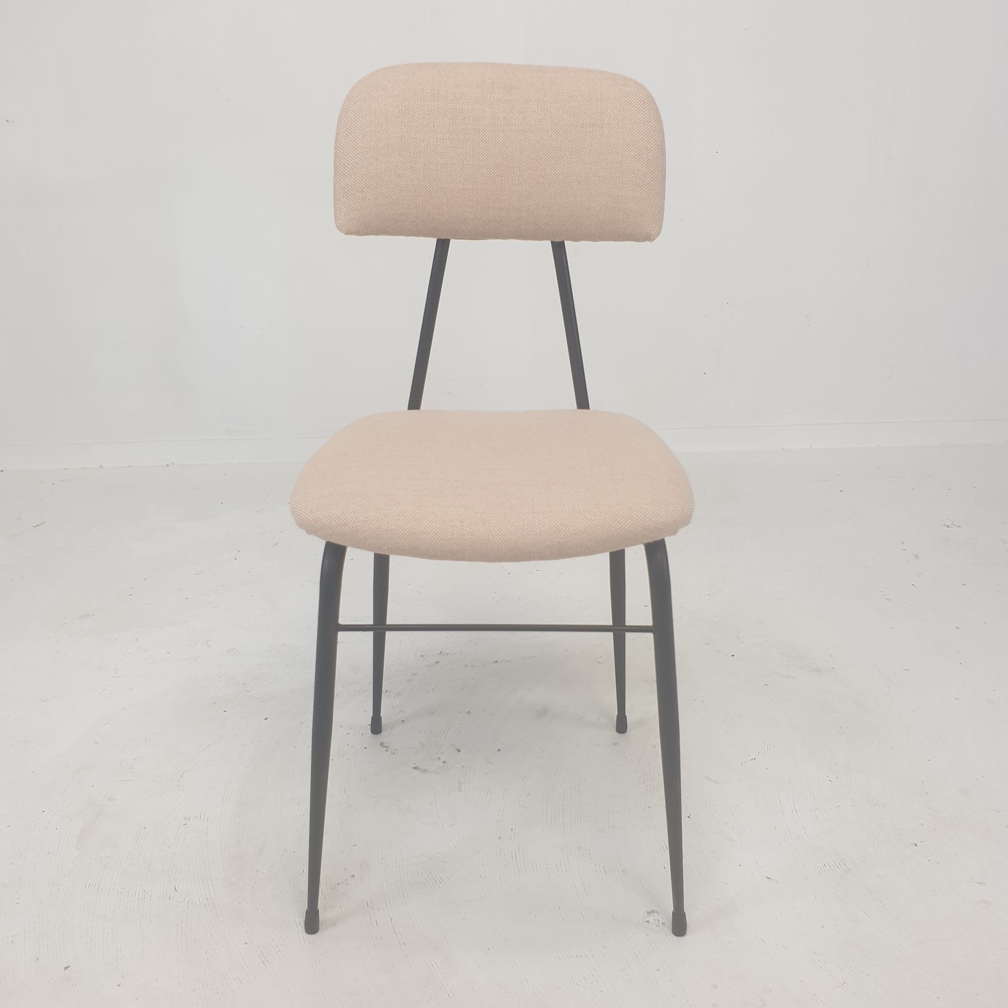 Set of 4 Italian Metal Dining Chairs, 1960's
