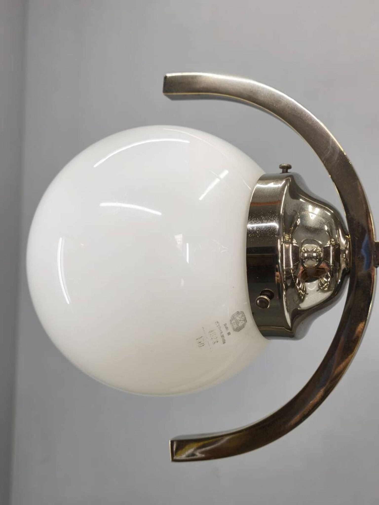 Art Deco Nickel and Glass Chandelier, 1930s