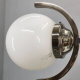 Art Deco Nickel and Glass Chandelier, 1930s