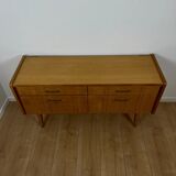 Buffet bas vintage en bois clair, 1960/70