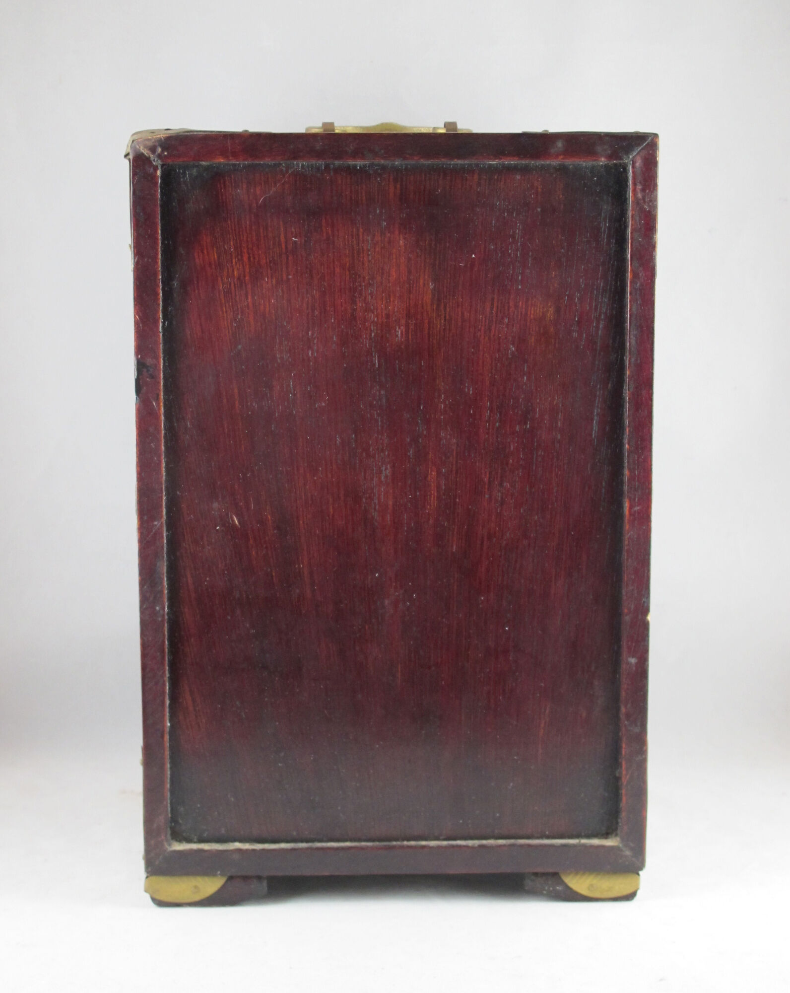 Very large Chinese wooden jewelry box adorned with jade plates