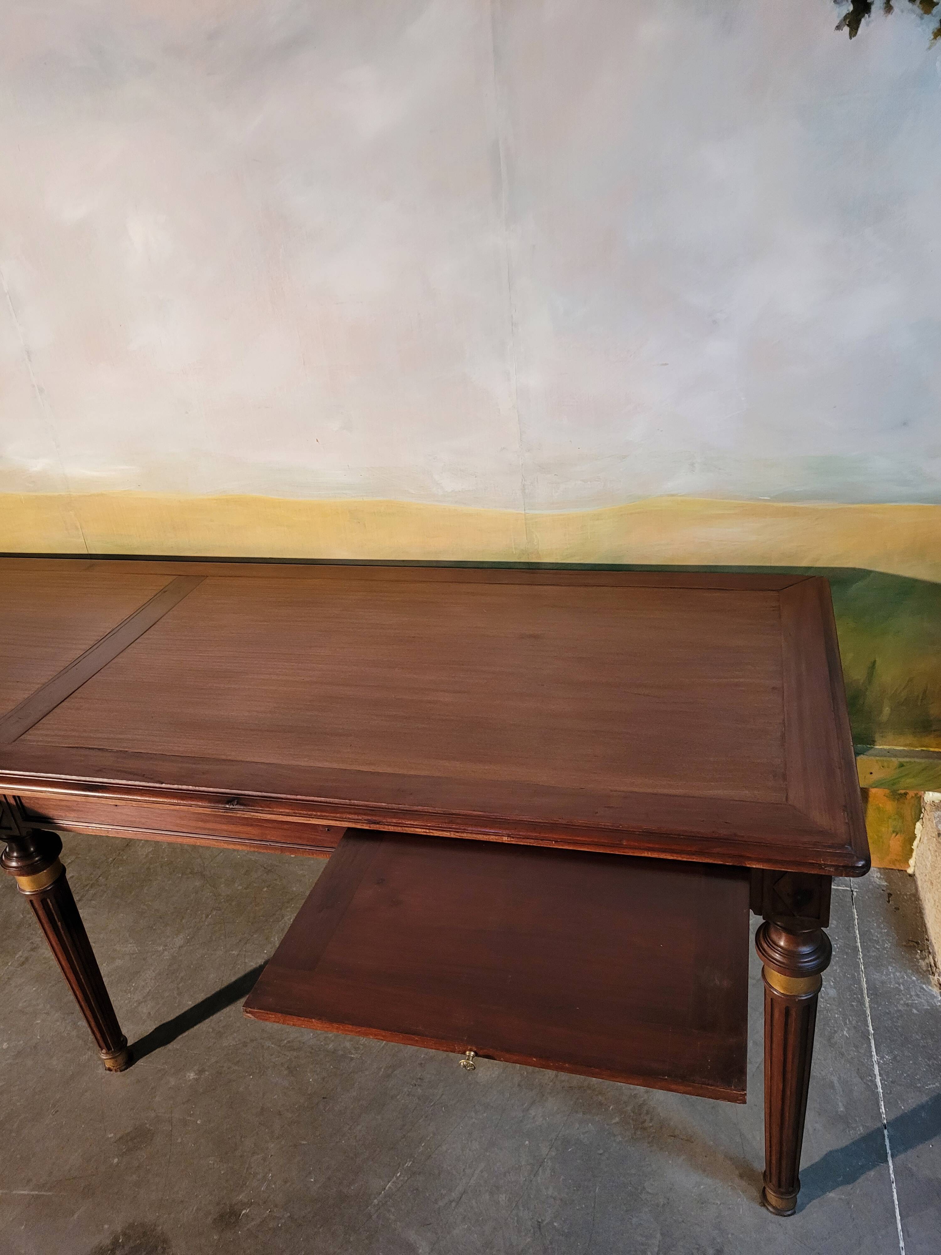 Large Louis XVI style mahogany table