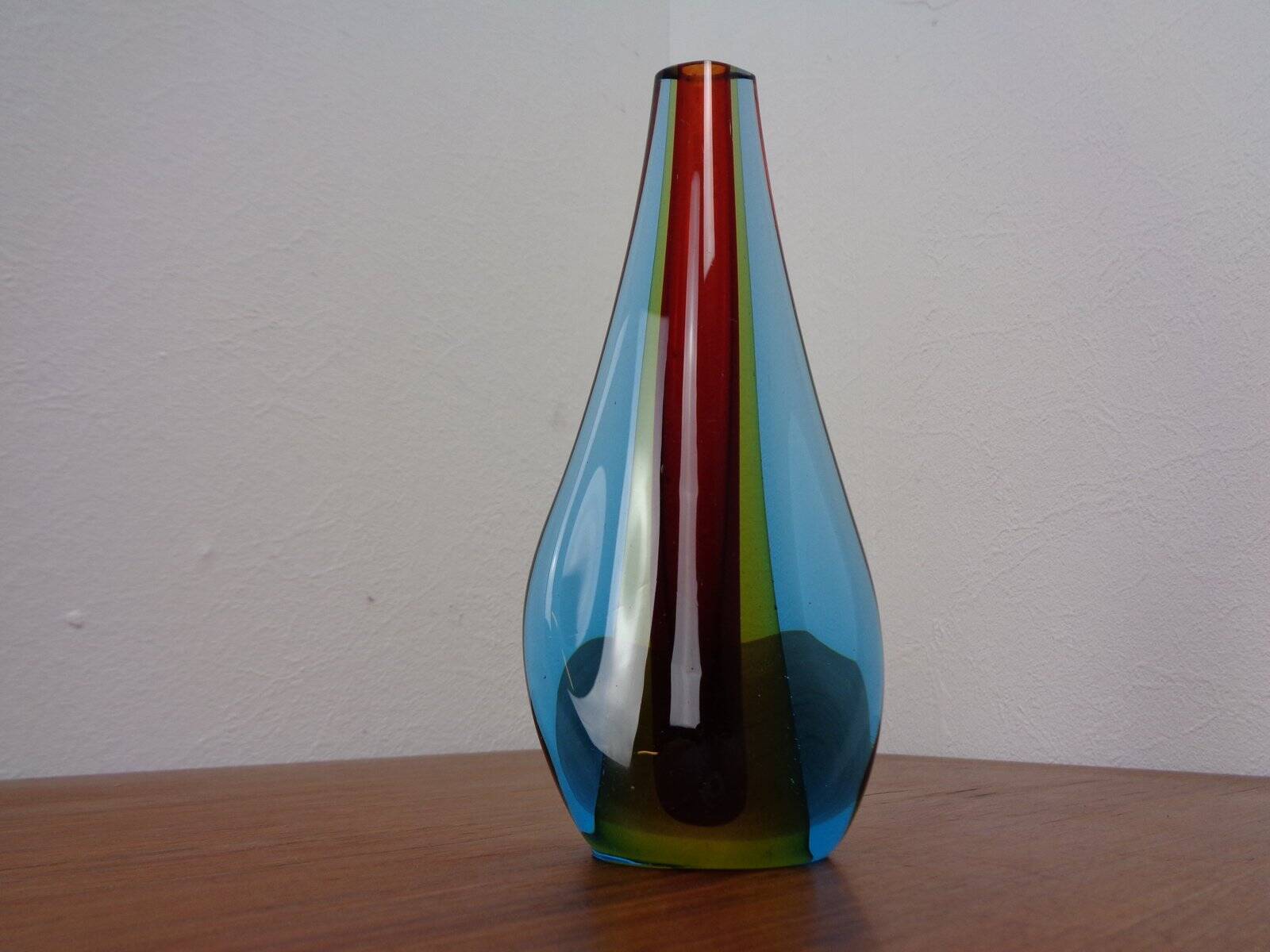 Murano Glass Teardrop Vase by Flavio Poli, 1960s