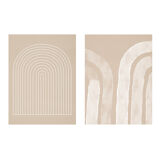 Pair of giclee prints, abstract blue wall art set of two, 50x70cm