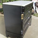 Napoleon III chest of drawers in blackened wood