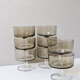 8 glasses of champagne 70 ́s in smoked glass