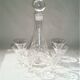 Service liqueur lancel cristal ciselé carafe + 6 verres