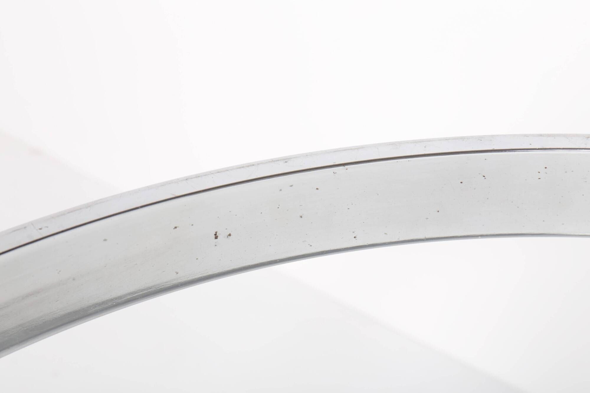 Vintage round table in chrome steel and smoked glass, 1970s