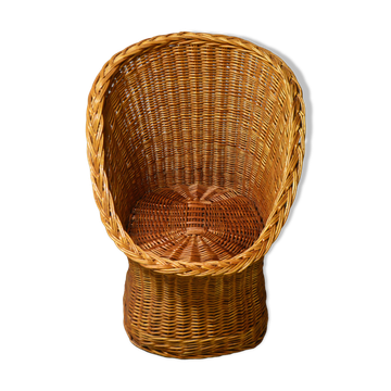 Fauteuil en rotin, années 60-70