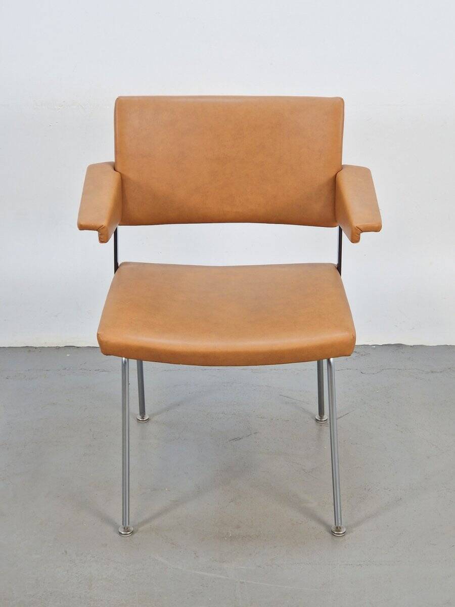 Vintage Model 1268 Chair with Tubular Frame by André Cordemeyer / Dick Cordemeijer for Gispen, 1970s