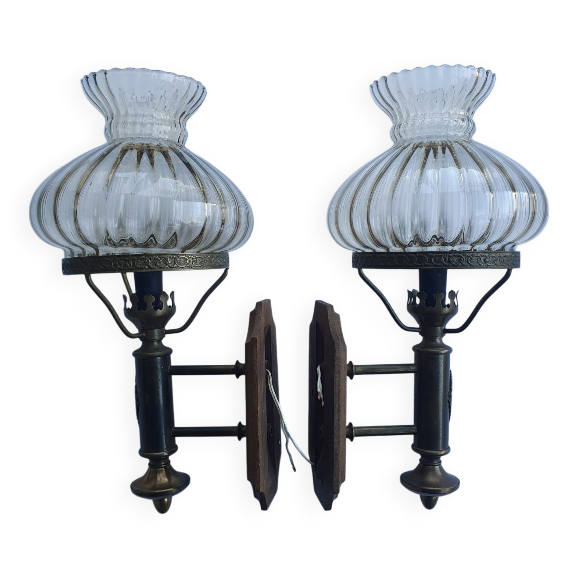 Pair of large vintage wall sconces