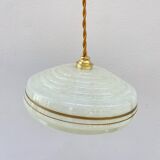 Pair of Art Deco Clichy glass pendant lights