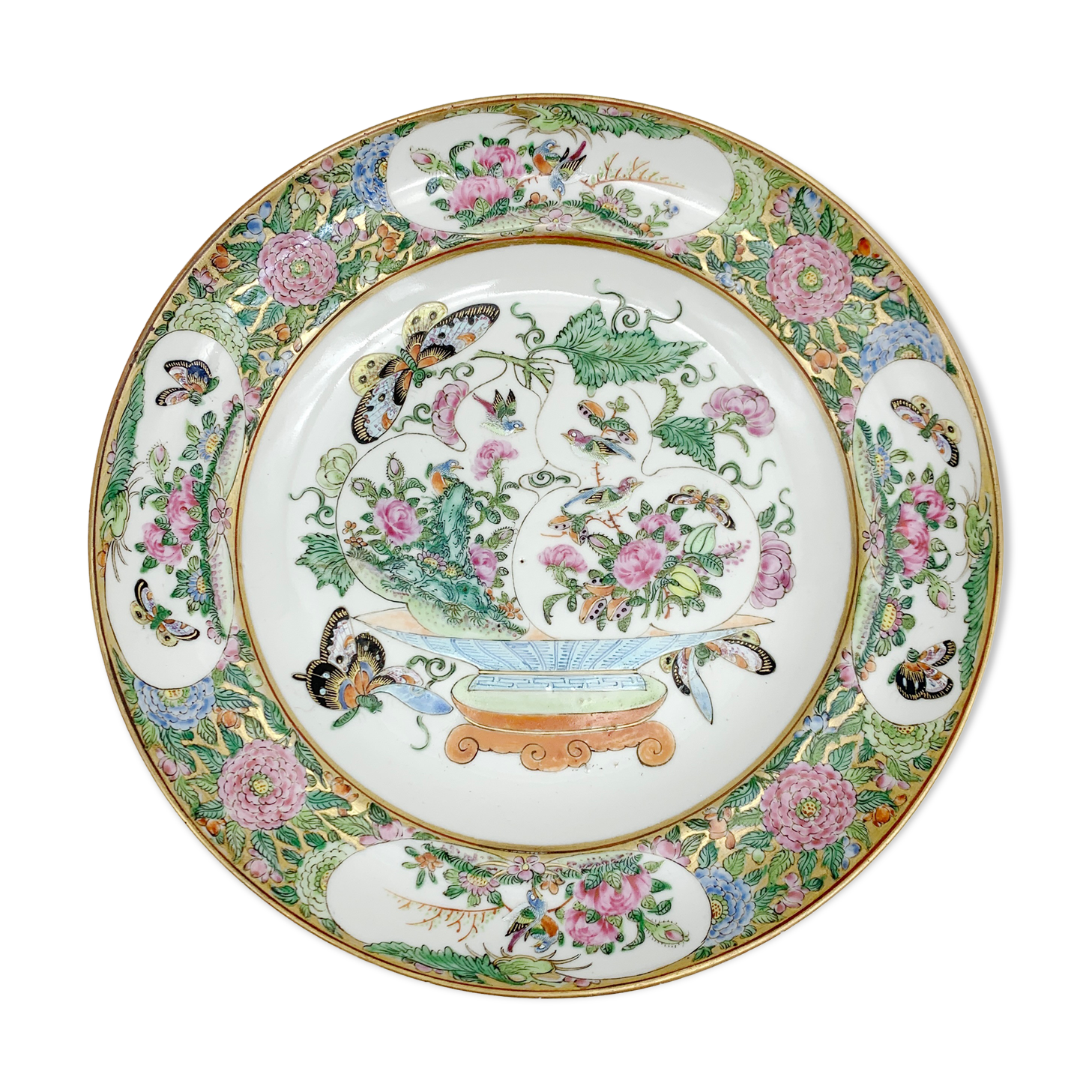 Chinese porcelain plate Canton Pink family XIX