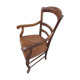 Fauteuil rustique paillé en noyer