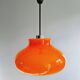 Large vintage pendant light in orange opaline, 1970s