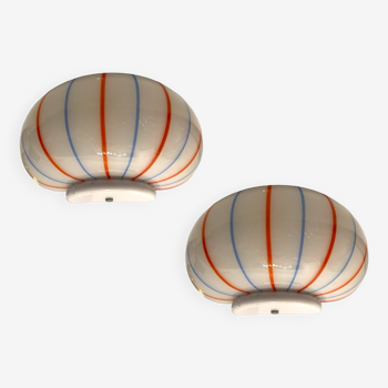 Murano Glass Striped Sconces Set of 2