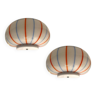 Murano Glass Striped Sconces Set of 2