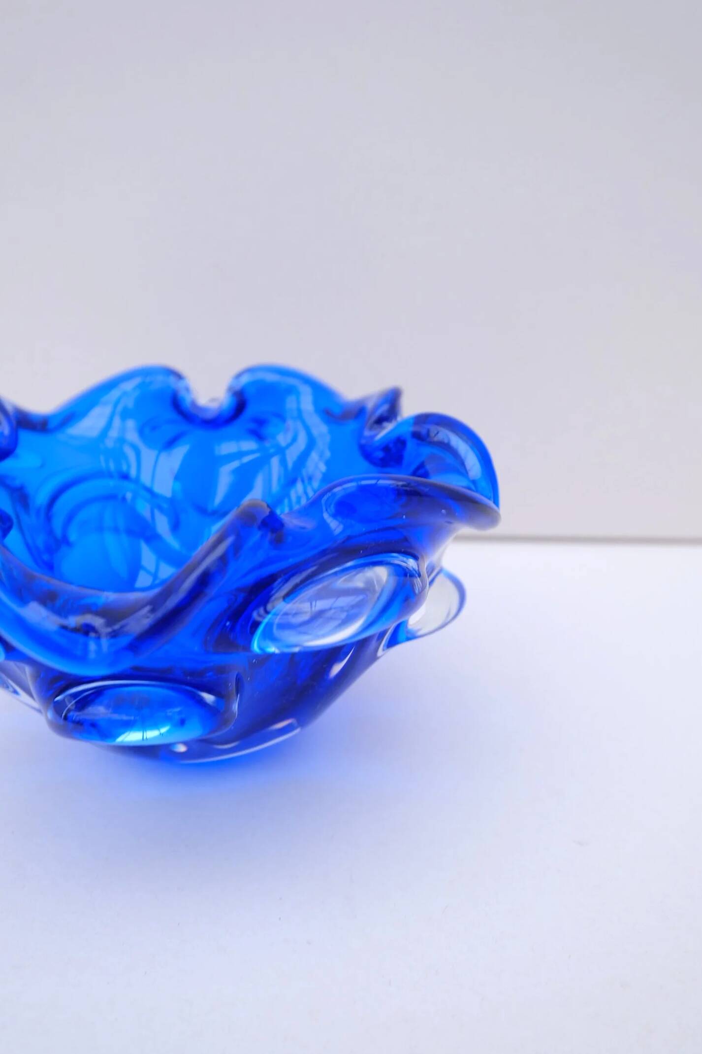 Murano glass trinket tray, blown glass, Italy 1960