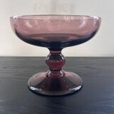 Coupe a fruits en verre améthyste
