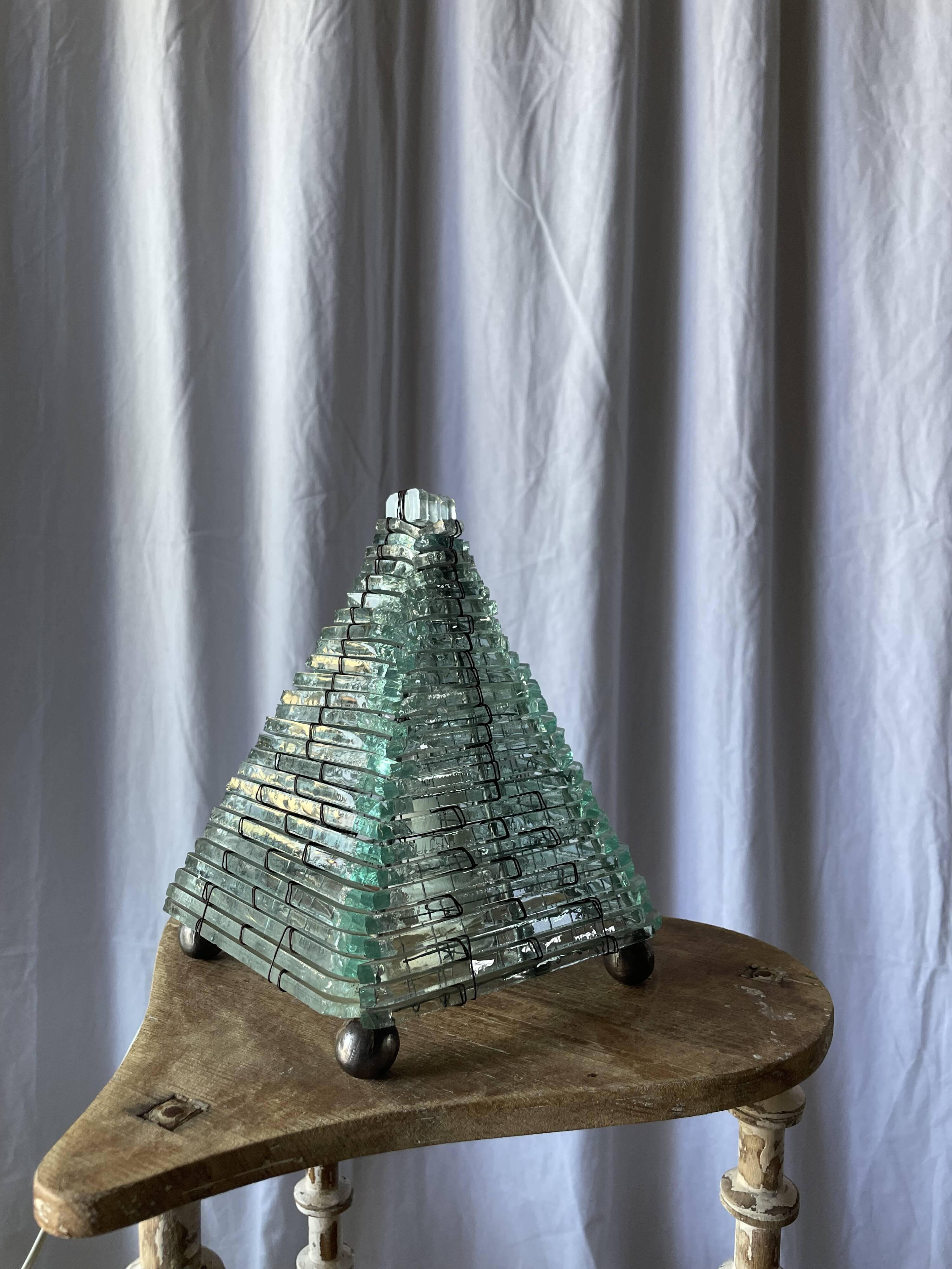 Brutalist glass lamp from the 1970s.